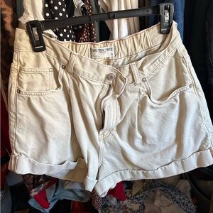 We The Free Cream Rolled-Hem Jean Shorts